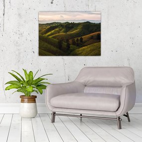 Tablou pe sticlă - Priveliște spre dealurile din Thailanda (70x50 cm)