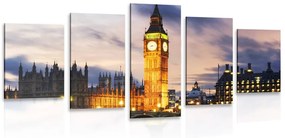Tablou 5-piese Big Ben noaptea în Londra