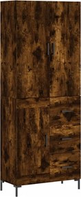 vidaXL Dulap înalt, stejar fumuriu, 69,5x34x180, lemn compozit