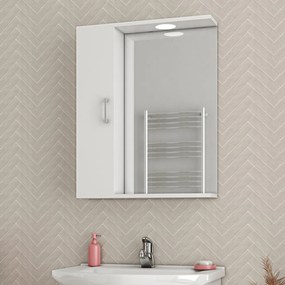 Dulap cu oglinda suspendat Drop Ritmo alb 1 usa 58 cm stanga