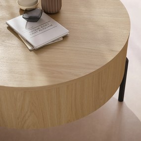 Mazzoni FRIDA Stejar Oasis – MĂSUȚĂ DE CAFEA MODERNĂ CU BLAT RABATABIL ȘI SPAȚIU DE DEPOZITARE