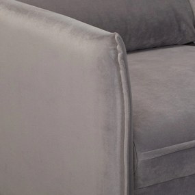 Canapea gri cu tapițerie din catifea 138 cm Juli – Ropez