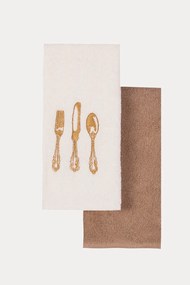 Prosoape de bucătărie HOME, 2 buc Crem-Bej / Cream-Beige Set (2 buc, 40x60 cm)