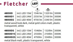 Plafoniera LED metal cu efect de lemn FLETCHER