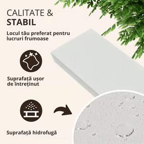 Poliță de perete FIGO + consolă, 90cm, alb Casaria