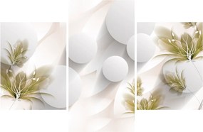Tablou - 3D cercuri cu flori (90x60 cm)