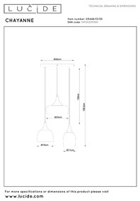 Lucide 05446/13/30 - Lustră suspendată pe cablu CHAYANNE, 3x E14, 10W, 230V