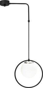 Lustra 892OPV1483, negru/alb, metal/sticla, 42x15x50-100 cm