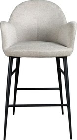 Scaun de bar design LUX, Metal, Tesatura, Light grey