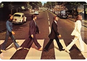 Placă metalică Beatles - Abbey Road, (20 x 30 cm)