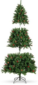 Brad artificial, cu 320 LED-uri, alb cald-210 cm