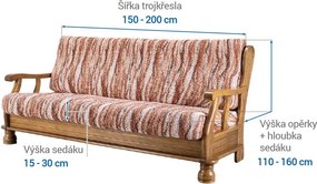 Gaico Huse bielastice OCEANO NOU cărămizii 3fotoliu cu manere de lemn (l. 150 - 200 cm)