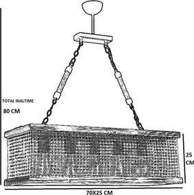 Lustra stil industrial lemn-metal,seria lx, homs,40055