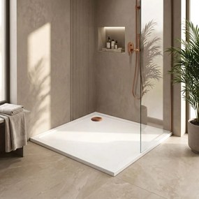 Cada pentru dus din acril Rea Savoy alb 80x80