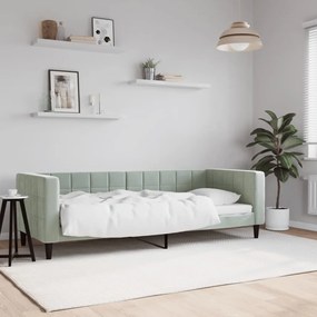 354001 vidaXL Cadru de pat, gri deschis, 80x200 cm, catifea
