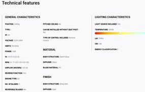 Lustra cu Ventilator si telecomanda ETERFAN M LED rosu/transparent