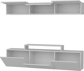 Comoda TV cu raft Line, Decorotika, 180x37.4x40 cm, alb