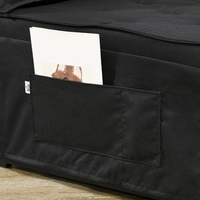 HOMCOM Fotoliu extensibil 4 în 1 cu spătar reglabil în 5 poziții, cu pernă 180 x 64 x 40 cm negru | Aosom Romania