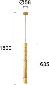 Lustră suspendată pe cablu BAMBOO 1xGU10/50W/230V bambus