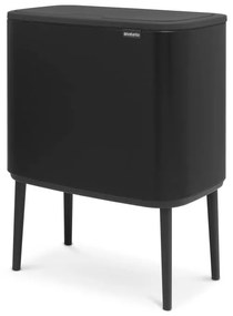 Coș de gunoi negru mat de reciclat/cu senzori de atingere din oțel 34 l Bo Touch Bin – Brabantia