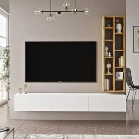 Ansamblu Comoda TV LV9, Stejar / Alb