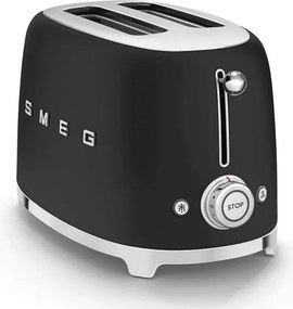 Prаjitor de pаine SMEG 50's Style TSF01BLMEU, 950 W, 2 felii, 6 trepte, Tava pentru firimituri, Cablu integrat, Otel inoxidabil, Negru mat
