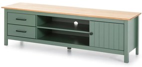 Masă TV verde/în culoare naturală din lemn masiv de pin 158x47 cm Miranda – Marckeric