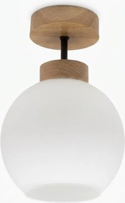 BRILAGI - Lustră LED aplicată RETRO GLASS 1xE27/60W/230V Ø 15 cm stejar/alb
