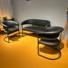 Set canapea si fotolii Ekselans  Homs  negru