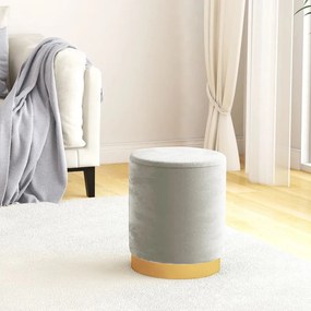 vidaXL Taburet depozitare rotund, gri deschis, catifea 31 x 37 cm