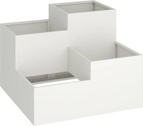 vidaXL Vază pentru Grădină Alb 80 x 80 x 60 cm Oțel