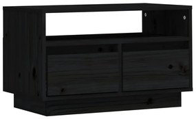 Comoda TV, negru, 60x35x37 cm, lemn masiv de pin 1, Negru