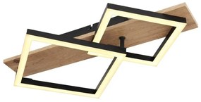 Plafoniera LED design industrial Beatrix negru, maro 47,5x31cm