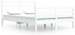 3105017 vidaXL Cadru de pat, alb, 160x200 cm, lemn masiv de pin