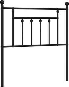 vidaXL Tăblie de pat de schimb metalică, negru, 80 cm