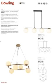 Lustră pe cablu BOWLING 4xE27/42W/230V negru Redo 01-3156