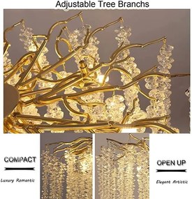 Candelabru led Cristal, Elit's, Evea S Gold, 80 cm