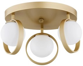 Plafoniera cu 3 spoturi design modern Saturnia auriu