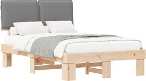 vidaXL Cadru de pat cu tăblie tapițată Gri deschis 120 x 200 cm