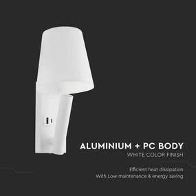 Lampă de perete LED cu port USB LED/2W/230V 3000K albă