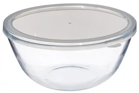 Bol mixare Vesna, sticla borosilicata, capac plastic, 4.4 litri, 27 x H 12.6 cm