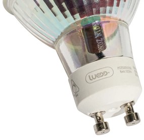 Set de 5 becuri LED GU10 50mm reglabile în Kelvin, transparente, 4,5W, 345 lm, 2000-2700K