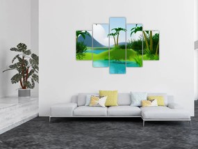 Tablou - Lac în junglă (150x105 cm)