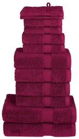 vidaXL Set de prosoape premium SOLUND, 12 piese, bordo, 600 g/m²