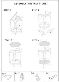 Măsuță de servire cu roți din metal ø 51 cm Panama – Mauro Ferretti