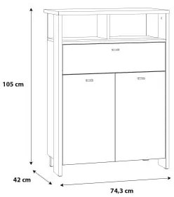 Pantofar Ryloth Stejar Catania Si Alb, 74.3 Cm