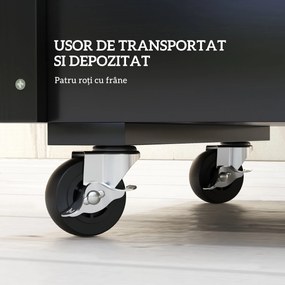 Outsunny Jardinieră de Grădină din Lemn de Brad cu Roti și Orificiu de Drenaj, Captuseală din Material Netesut, 89x48x47 cm | Aosom Romania