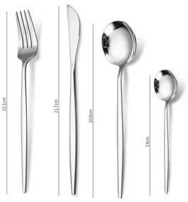 Set Tacamuri din Inox 24 Piese Silver Premium German