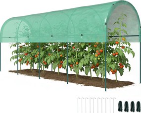 Outsunny Seră rezistentă la iarnă, seră din folie cu acoperiș arcuit, ancore pentru sol, seră 400 x 120 x 170cm verde | Aosom Romania