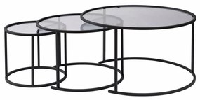 Set de măsuțe de cafea Aurum Black and Grey80 cm, 3 buc.